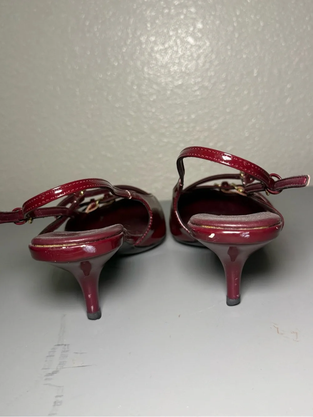 Miu Miu Wine Red Patent Leather Pointed Slingback Mules